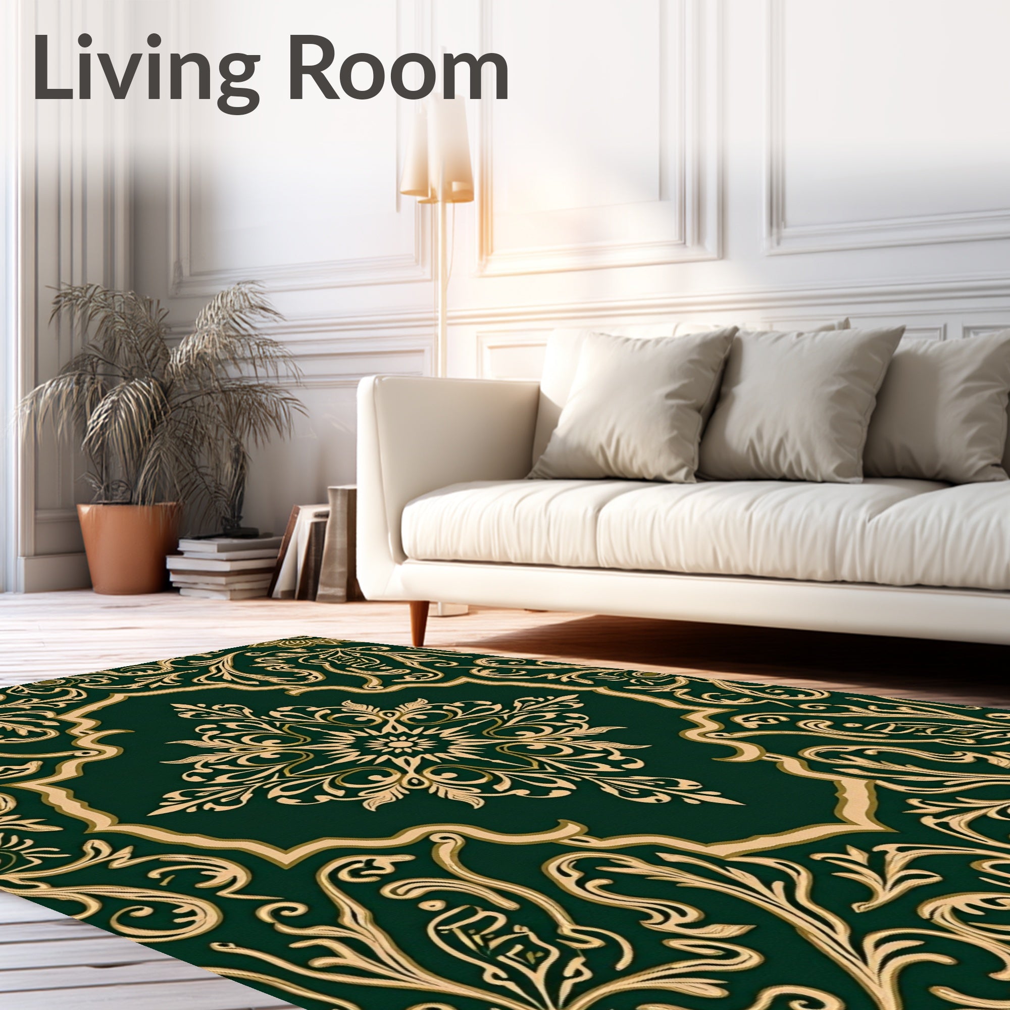 Intricate Floral Scrollwork Pattern Rug
