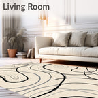Abstract Swirls With Bold Lines Rug