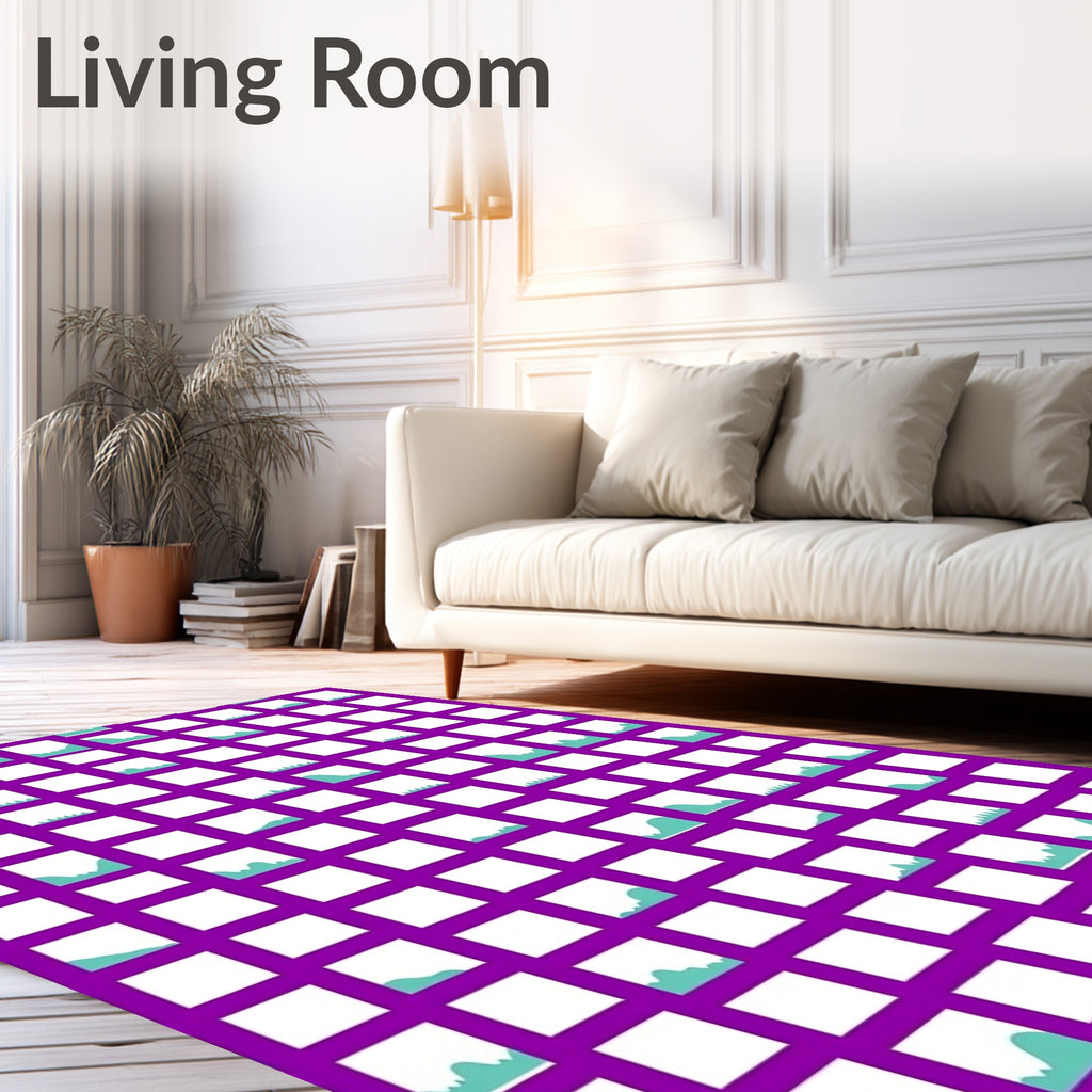 Abstract Geometric Wave Pattern Rug