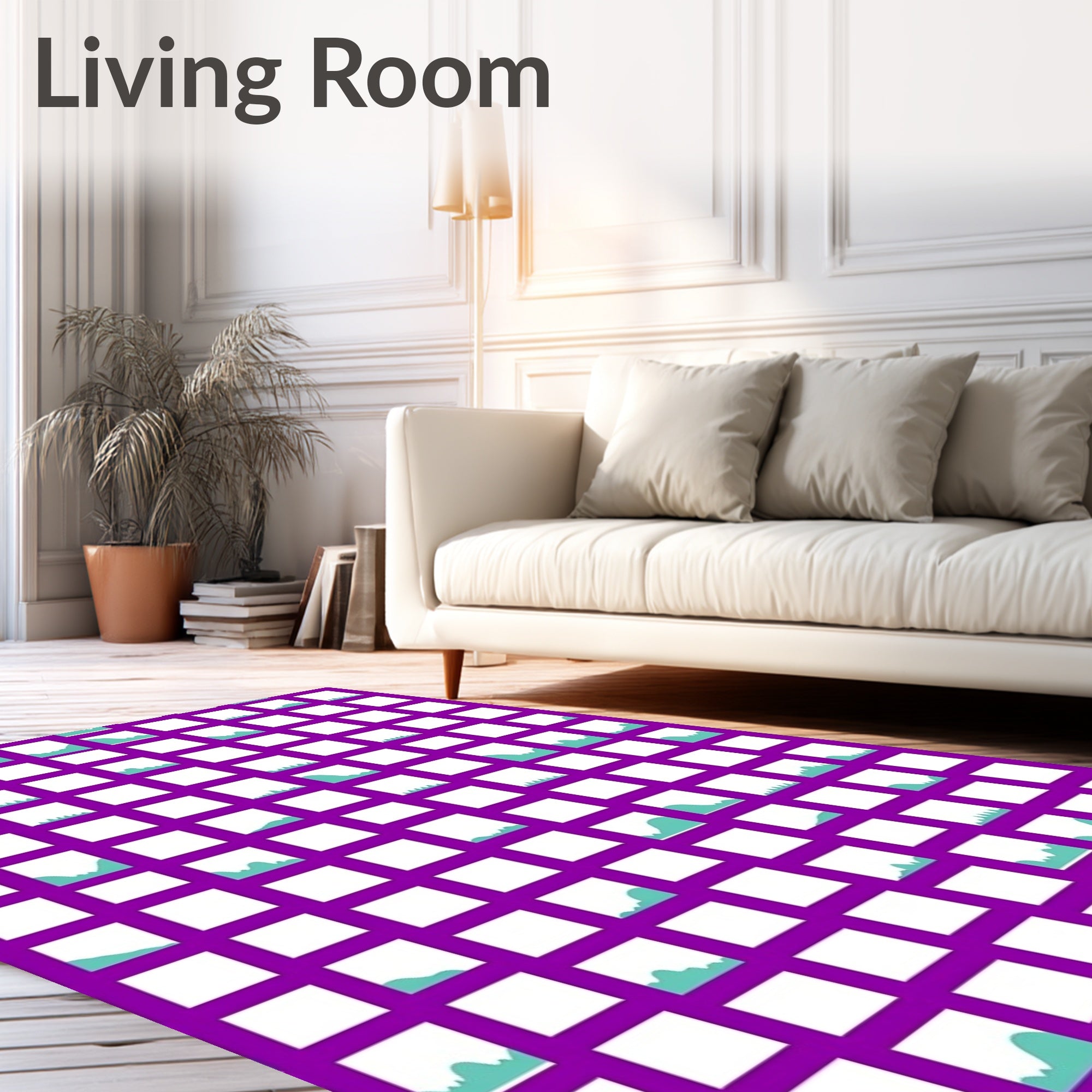 Abstract Geometric Wave Pattern Rug