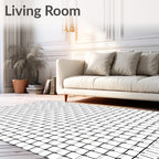 Simple Black Grid Pattern Rug