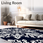 Lace Inspired Floral Symmetry Rug