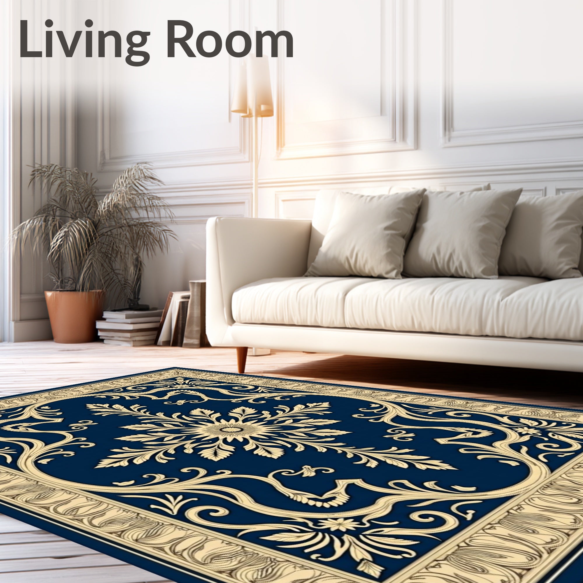 Classic Floral Scroll Pattern Rug
