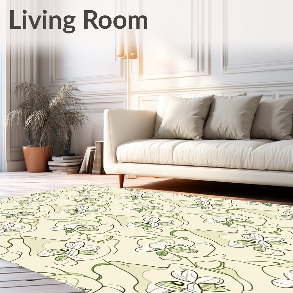 Floral Whimsical Organic Pattern Rug