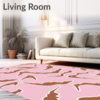 Abstract Brown Shape Pattern Rug