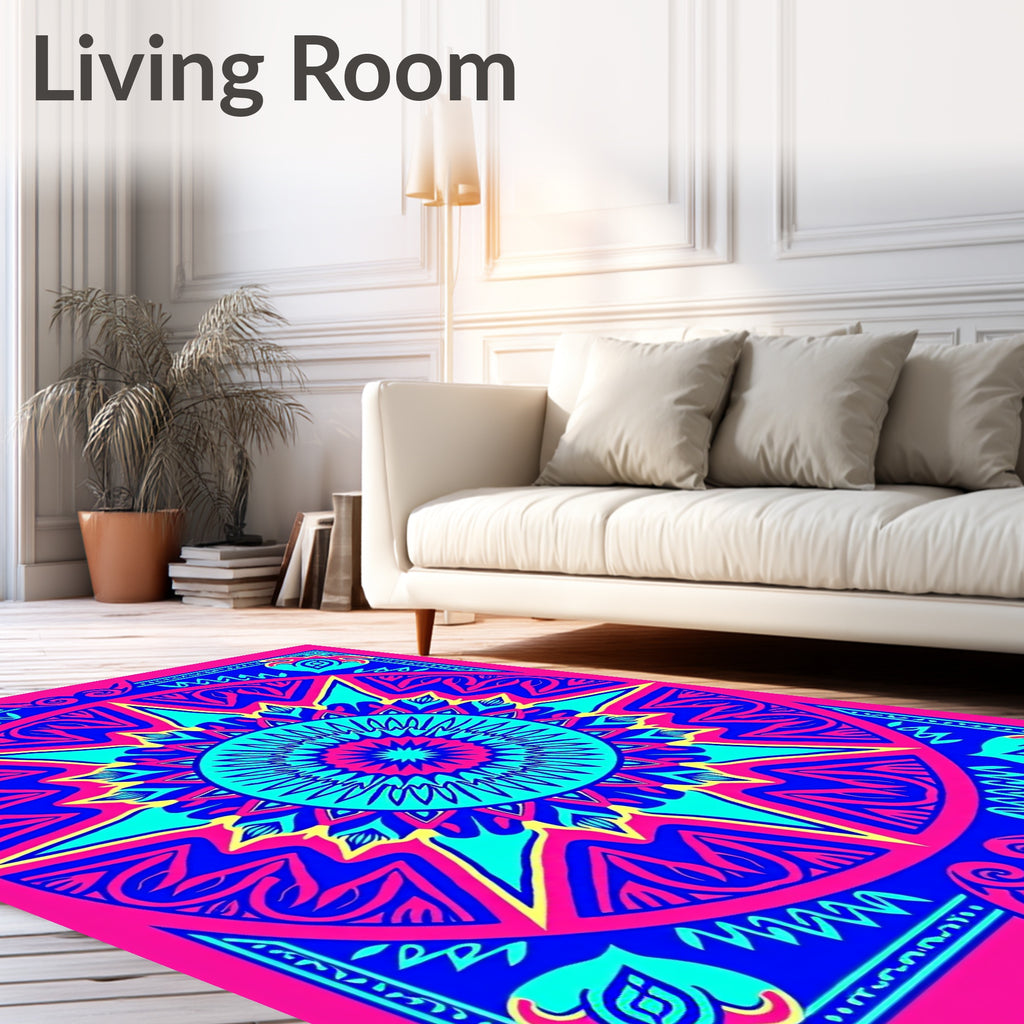 Vibrant Radial Geometric Pattern Rug