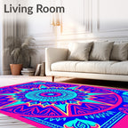 Vibrant Radial Geometric Pattern Rug
