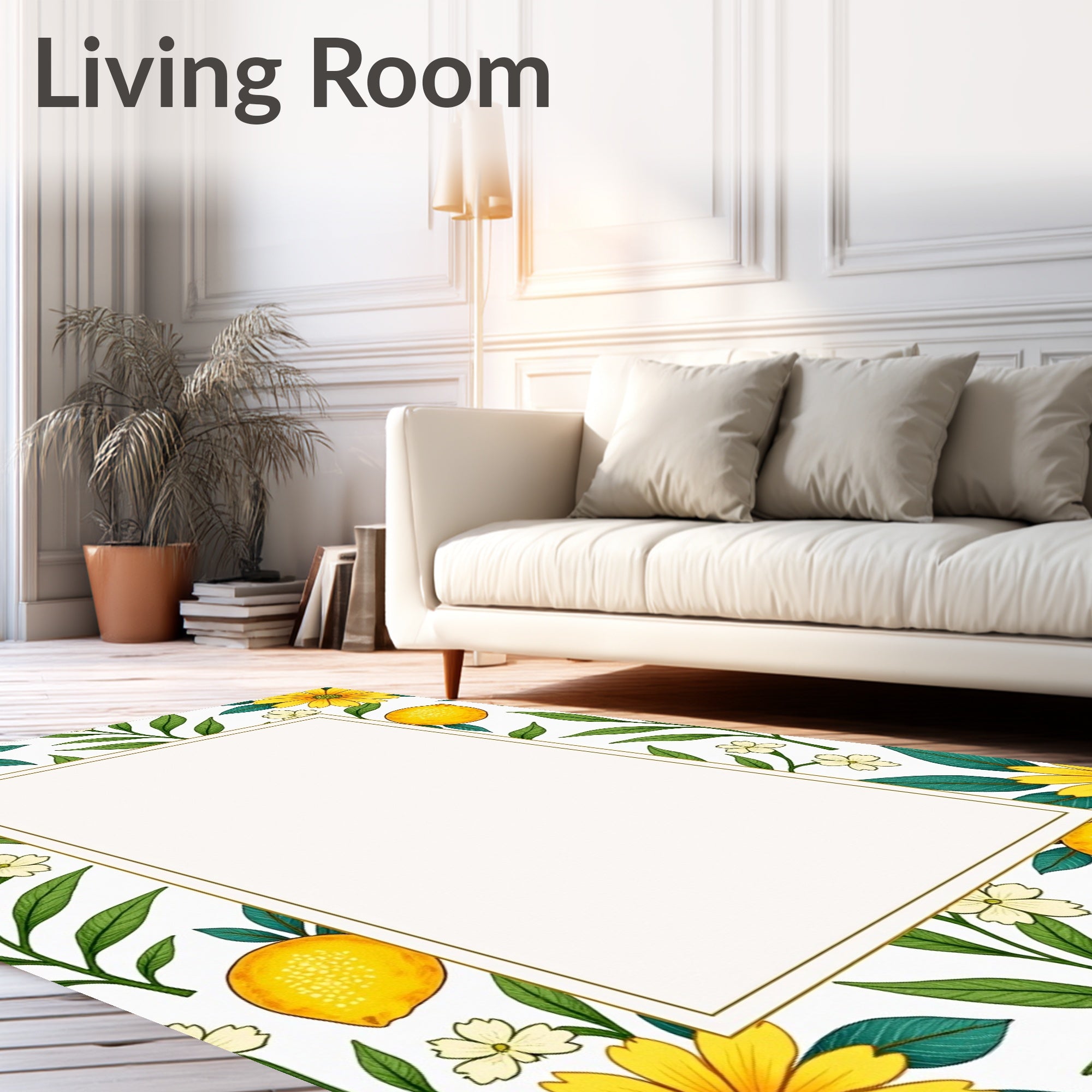 Lemon Blossom Garden Pattern Rug