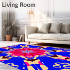 Vibrant Geometric Mandala Pattern Rug