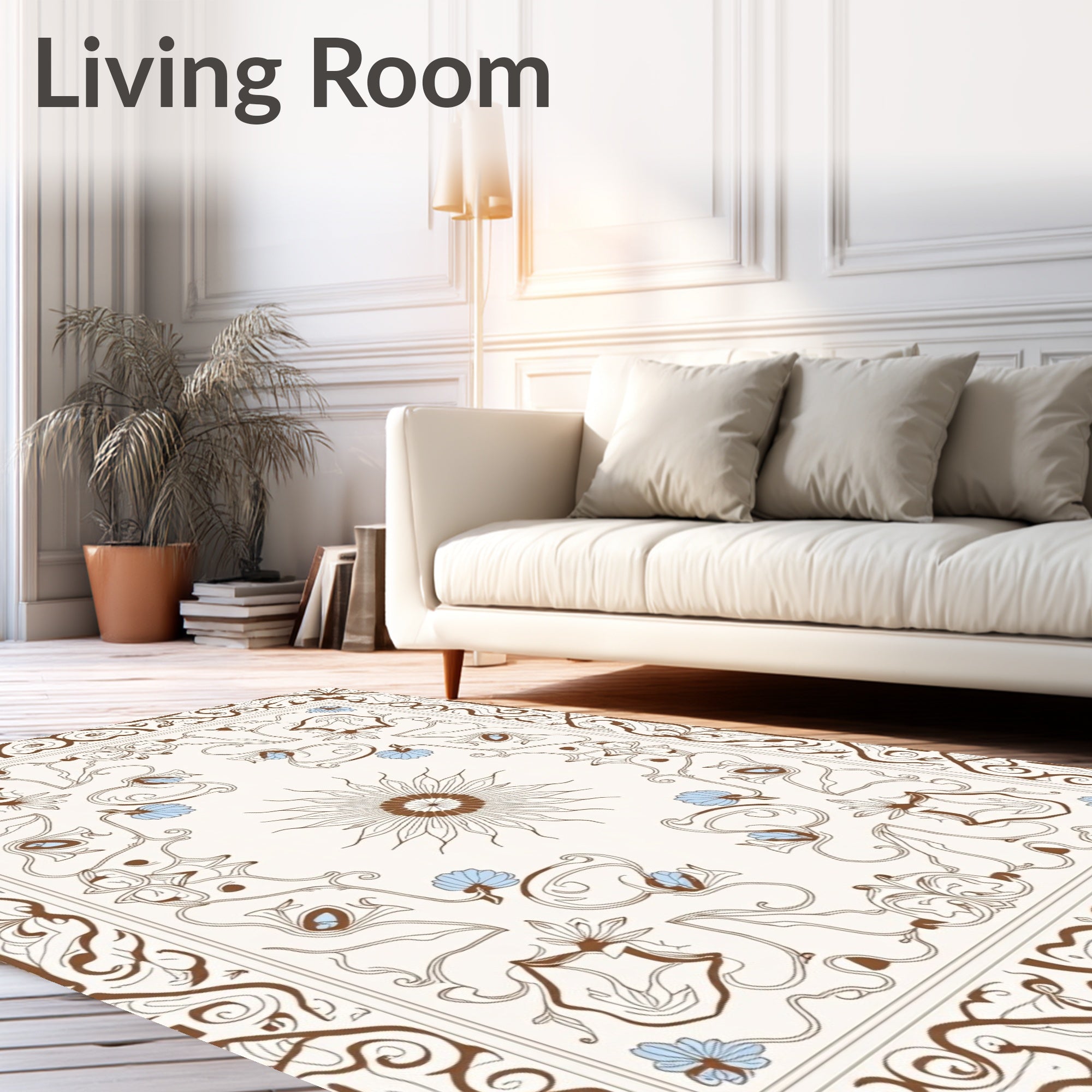 Art Nouveau Floral Swirls Rug
