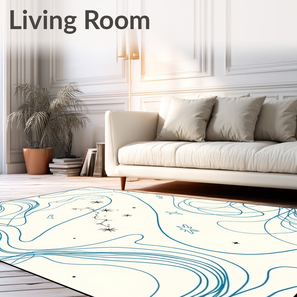 Celestial Swirls Graphic Pattern Design Rug
