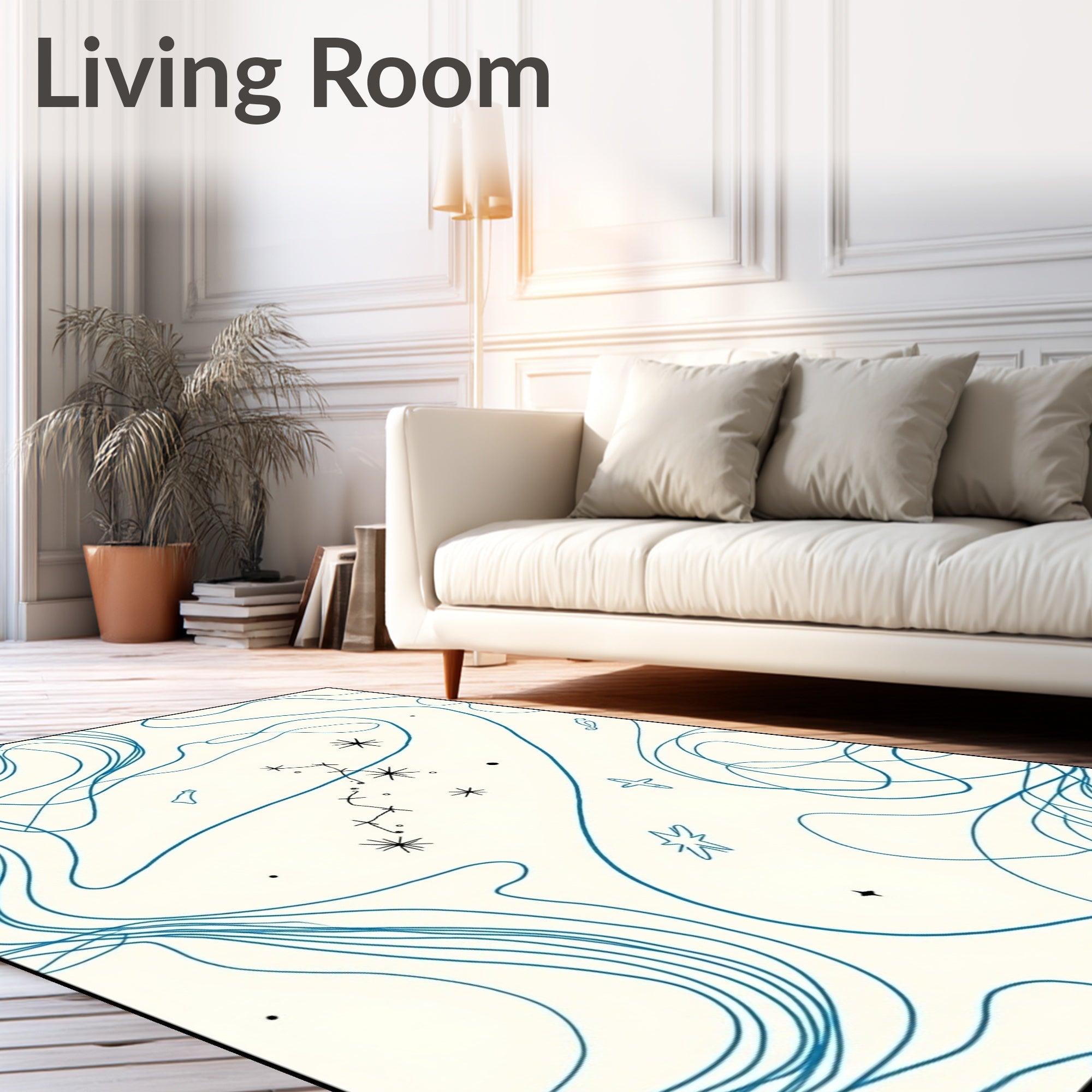 Celestial Swirls Graphic Pattern Design Rug