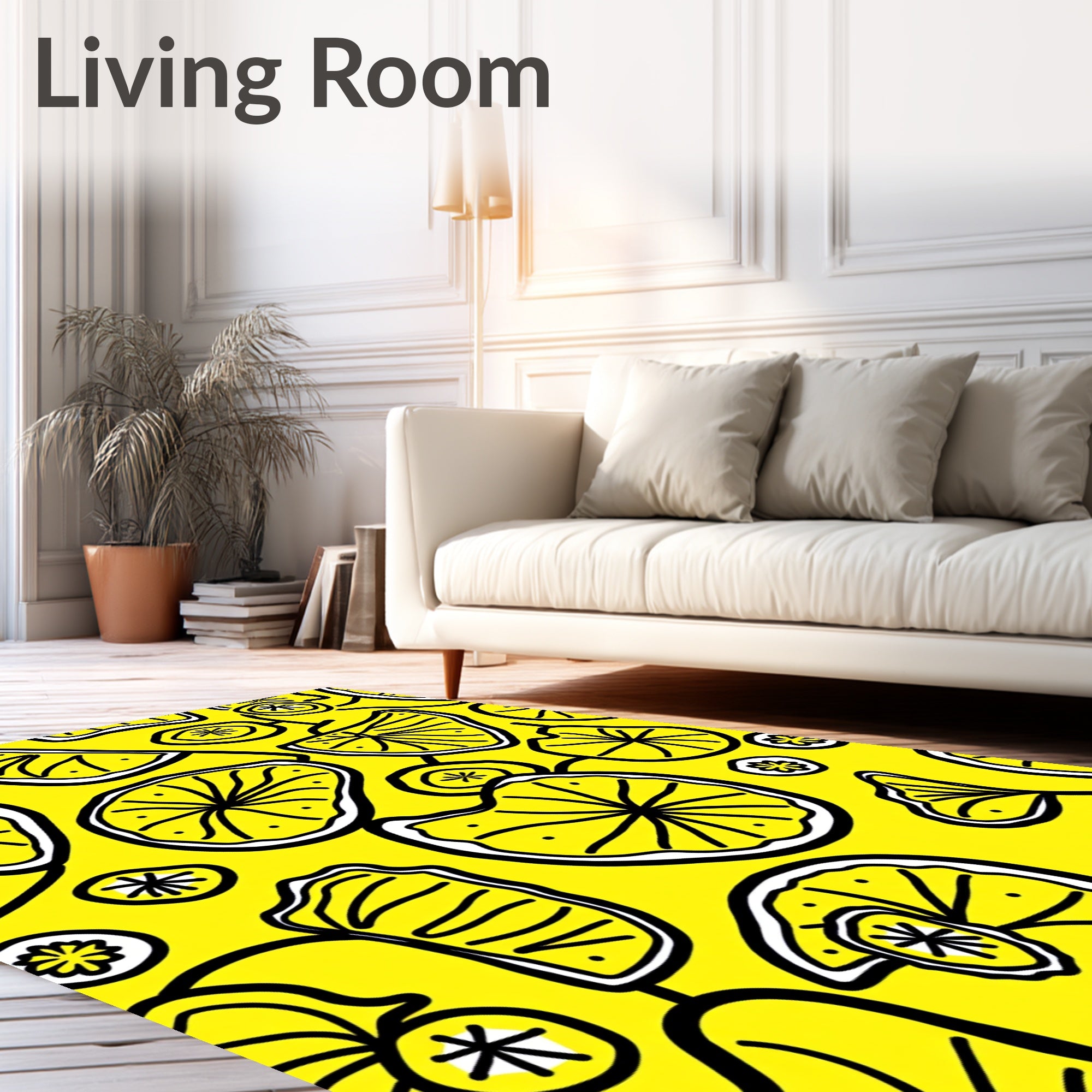 Whimsical Citrus Slice Pattern Rug