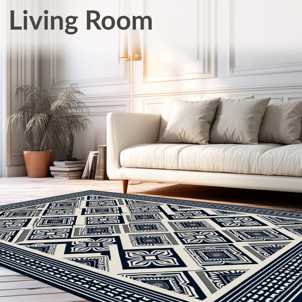Classic Diamond Geometric Pattern Rug