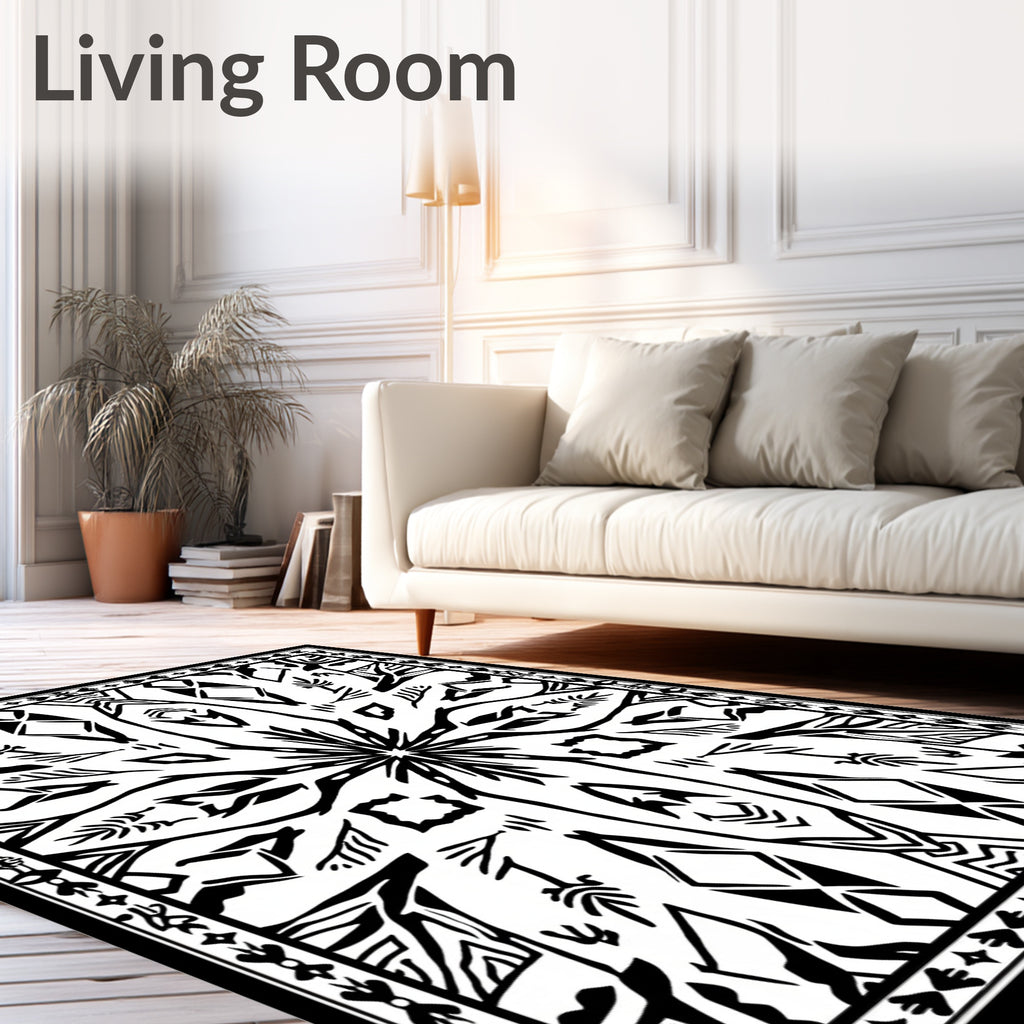 Bold Abstract Geometric Symmetry Rug