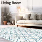 Geometric Diamond Line Art Design Rug