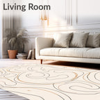 Abstract Swirl Black Brown Line Rug