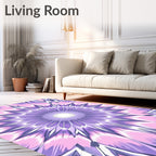 Floral Mandala Geometric Pattern Rug