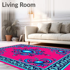 Vivid Jewel Tone Floral Medallion Rug