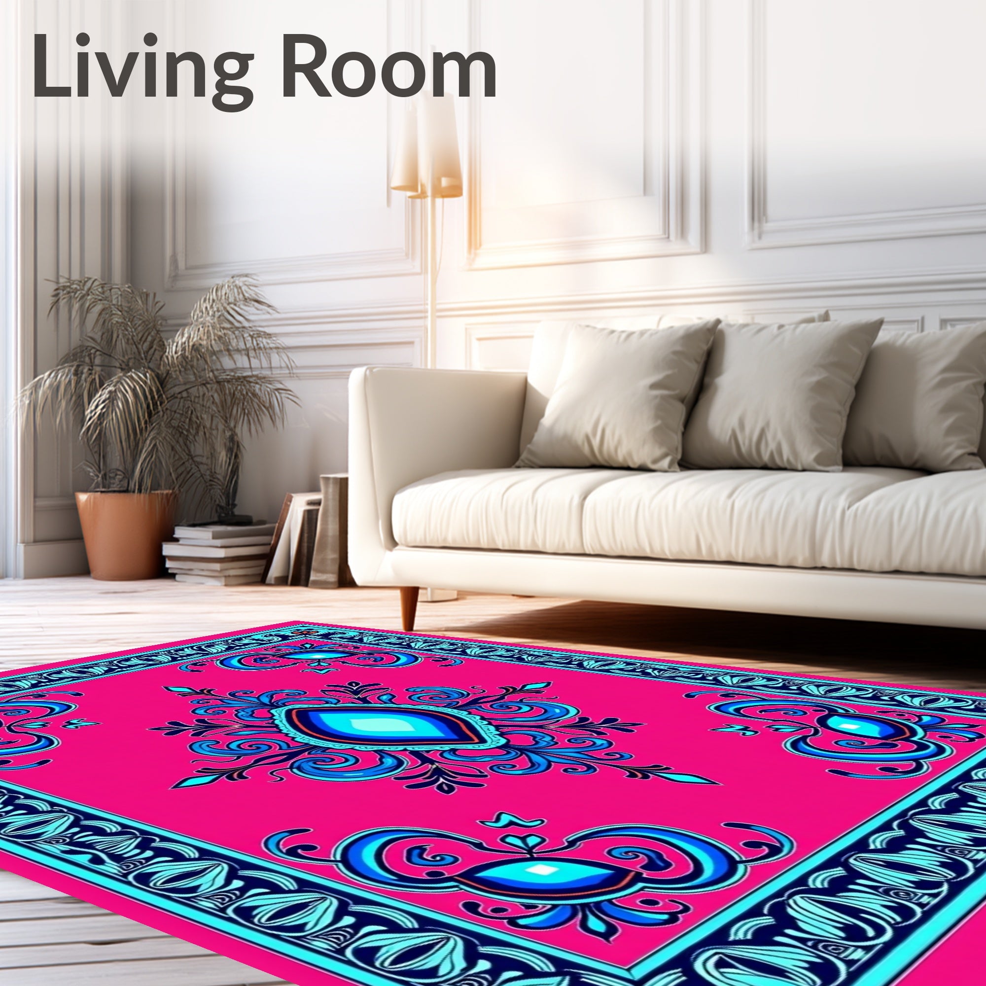 Vivid Jewel Tone Floral Medallion Rug