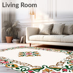 Pink Floral Vines Ornament Rug