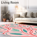 Whimsical Vines Feather Pattern Rug