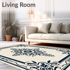 Classic Floral Medallion Frame Pattern Rug