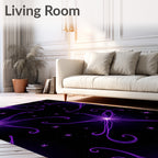 Cosmic Swirls With Star Pattern Rug