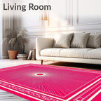 Radiant Sun Geometric Border Rug