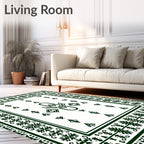 Dark Forest Floral Diamond Pattern Rug