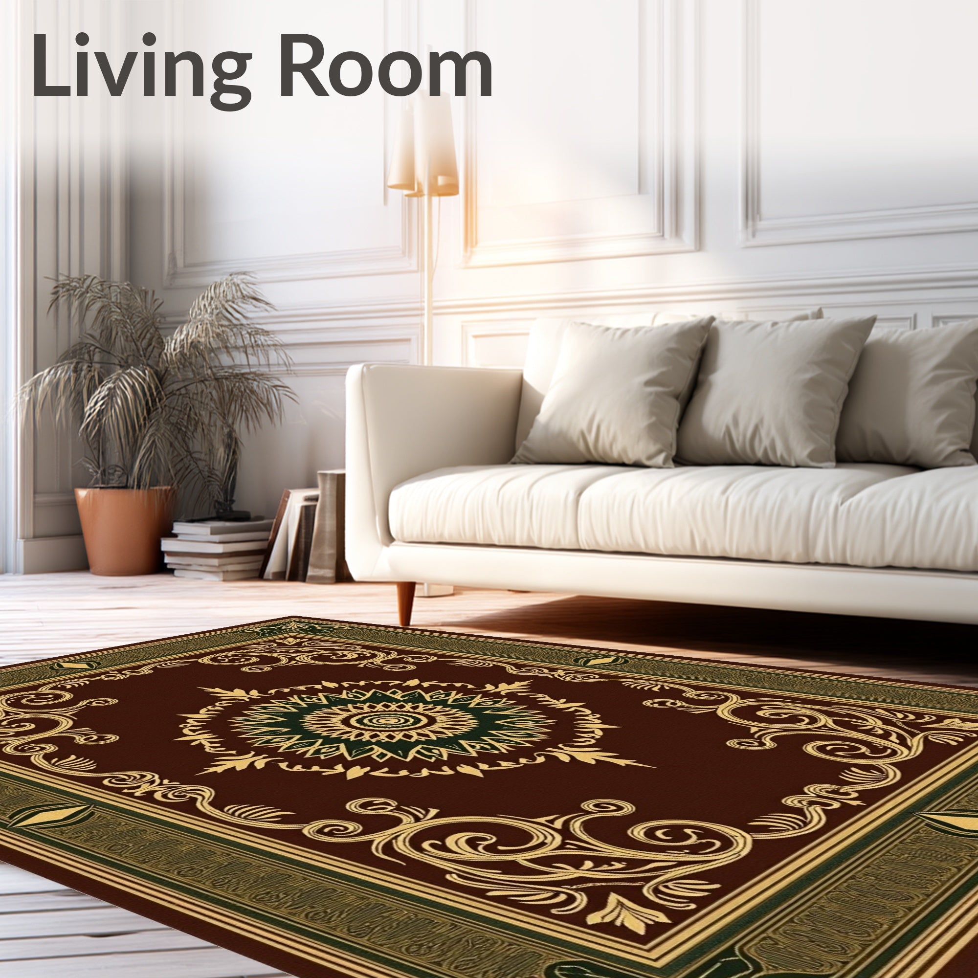 Vintage Floral Mandala Inspired Design Rug