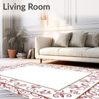 Ornate Floral Border Design Rug
