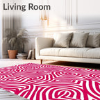 Crimson Swirl Intertwined Maze Rug