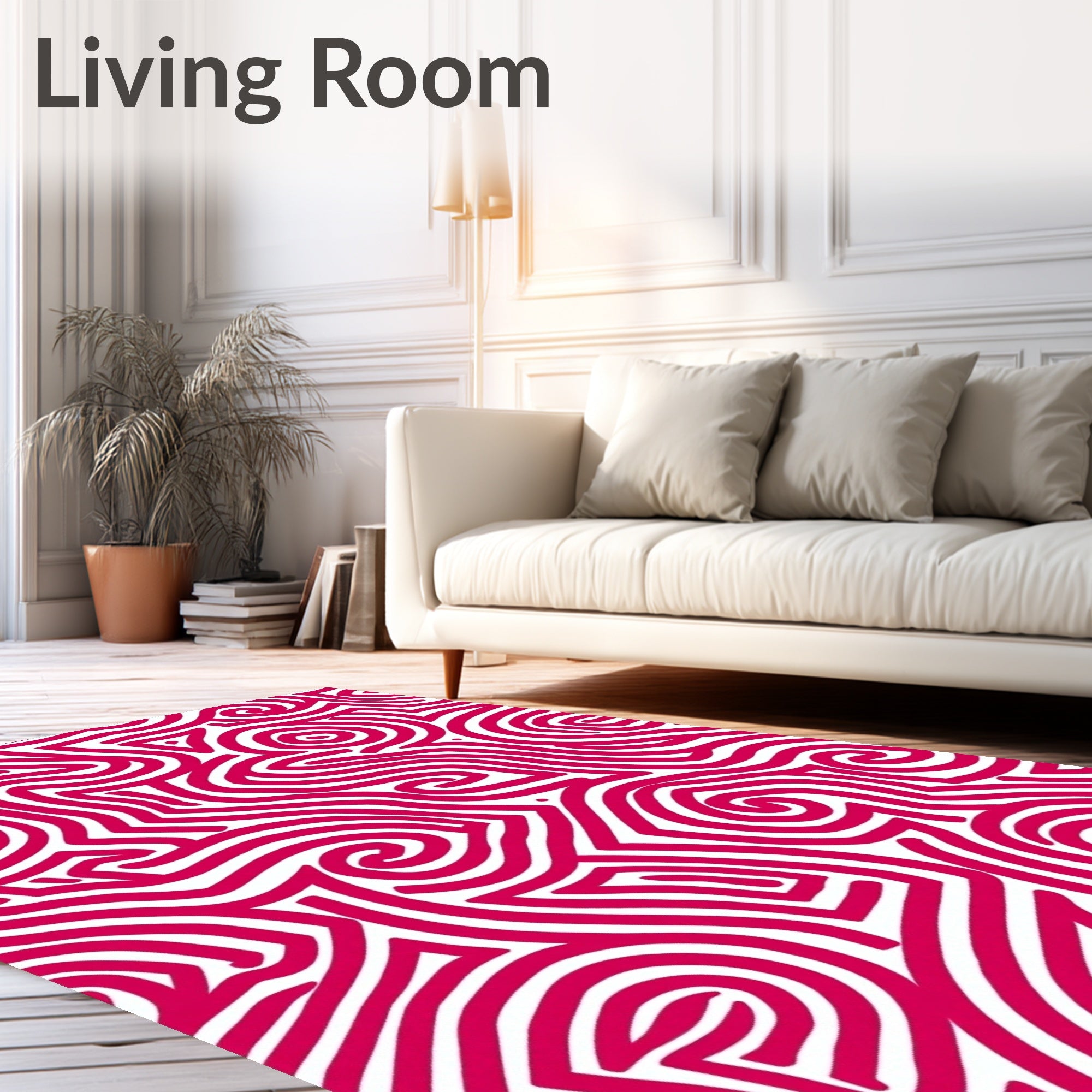 Crimson Swirl Intertwined Maze Rug