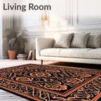 Elegant Floral Swirls Inlay Pattern Rug