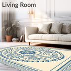 Circular Ink Mandala Pattern Rug