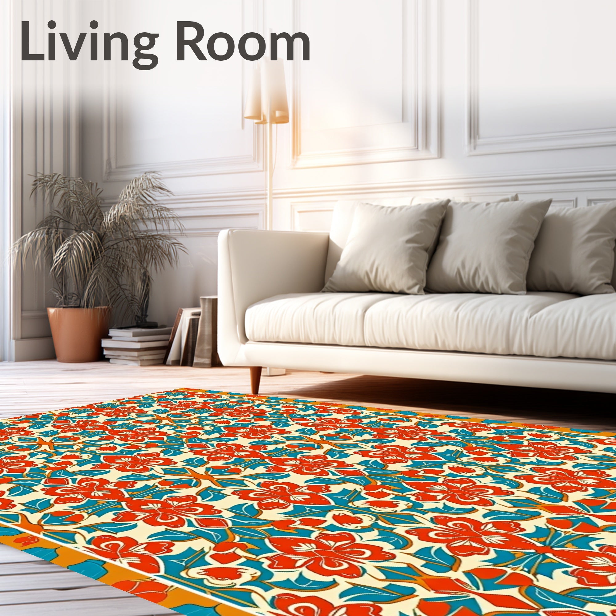 Intricate Floral Geometric Pattern Rug