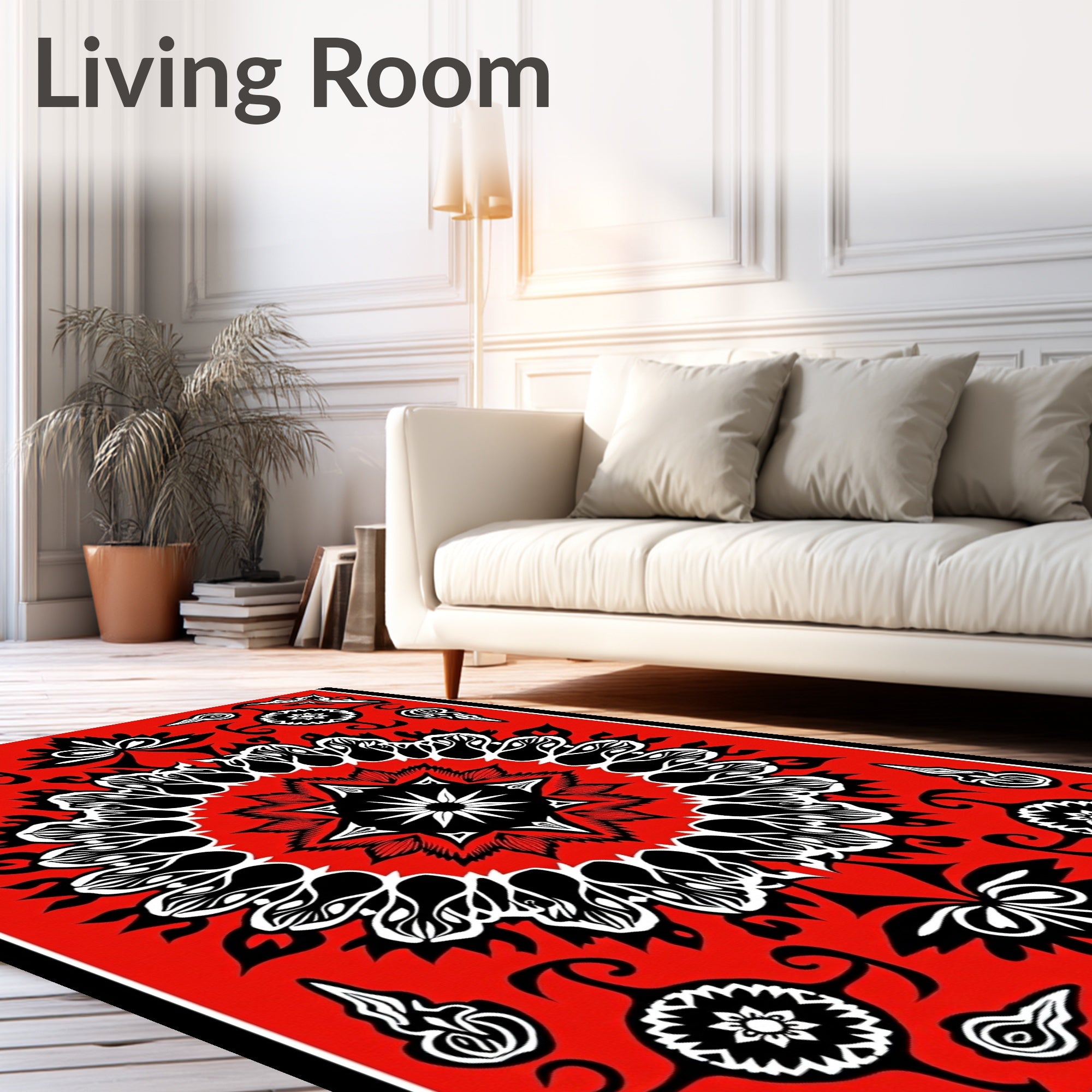Bold Floral Mandala Pattern Rug
