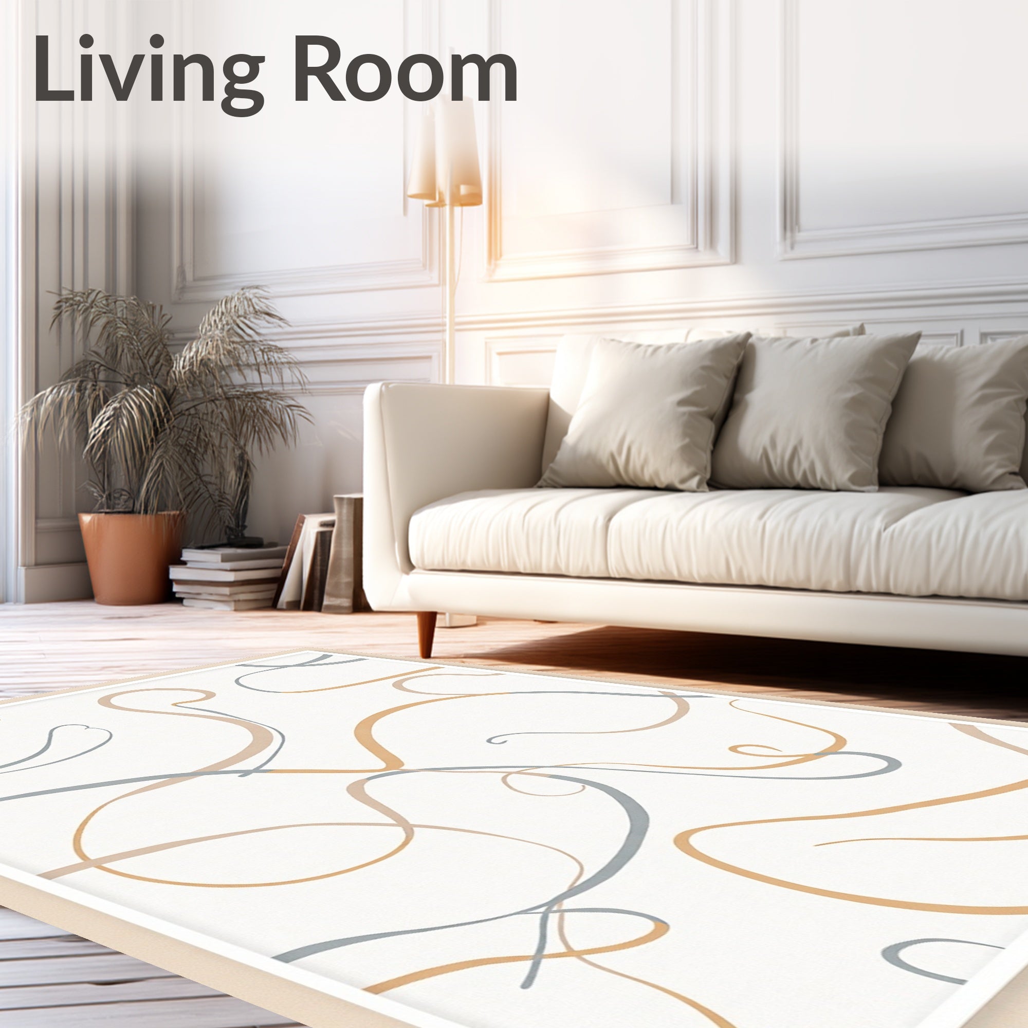 Neutral Swirl Organic Flow Rug