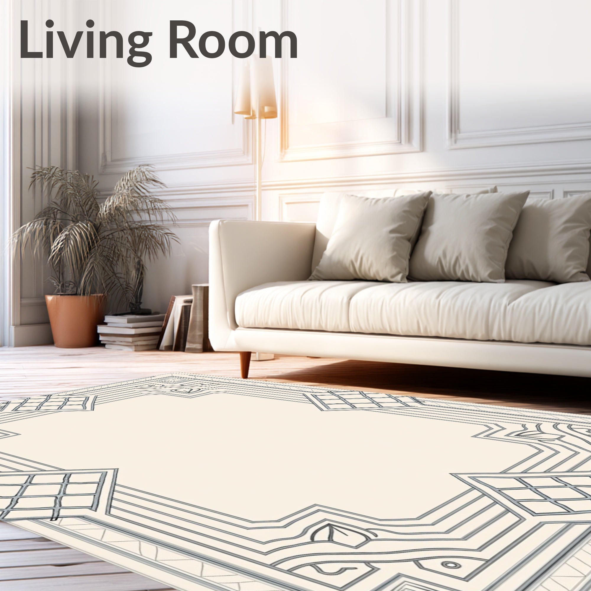 Geometric Art Deco Frame Design Rug