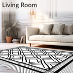 Inlaid Interlocking Diamond Pattern Rug