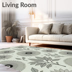 Botanical Sketch Sunburst Floral Rug