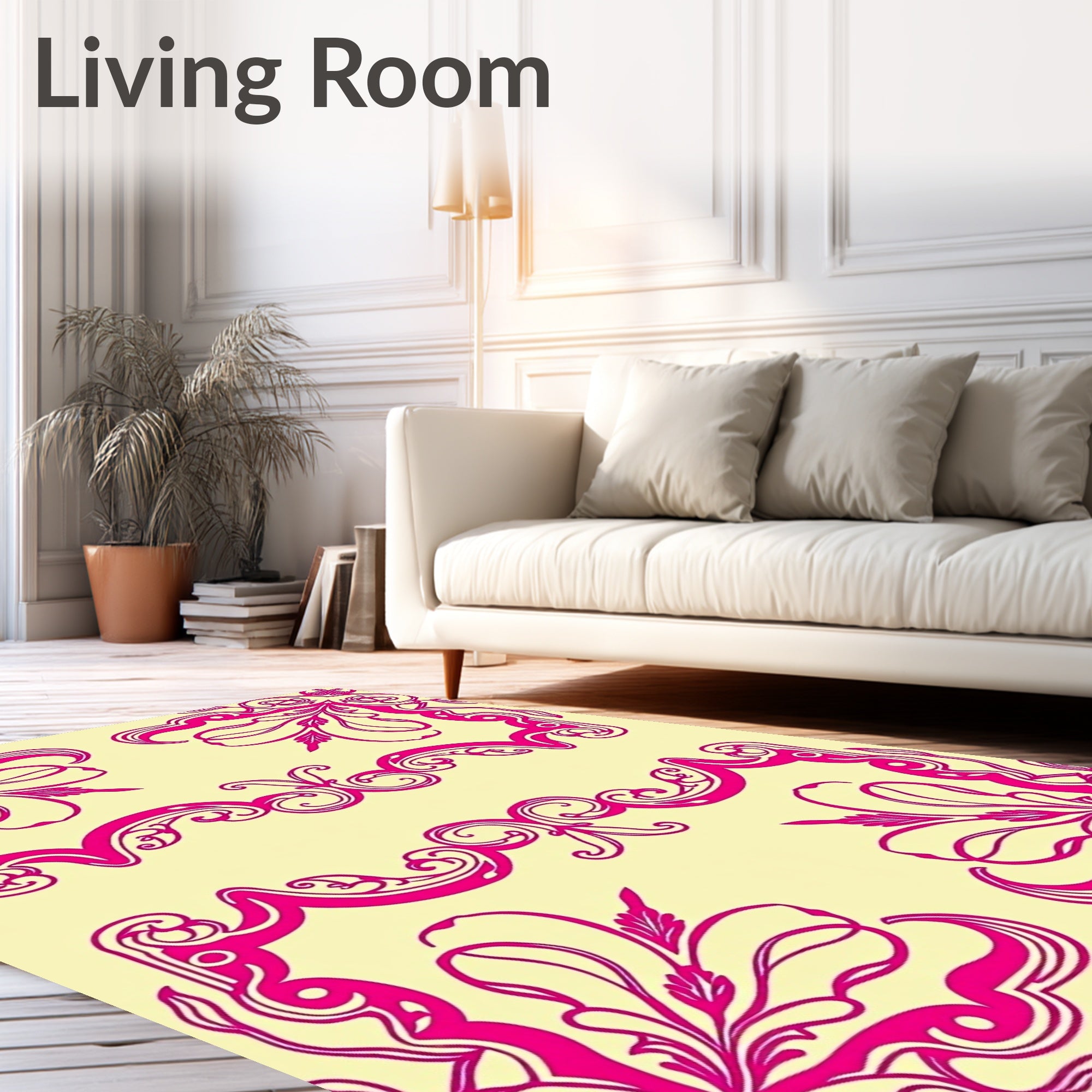 Ornate Floral Frame Pattern Rug