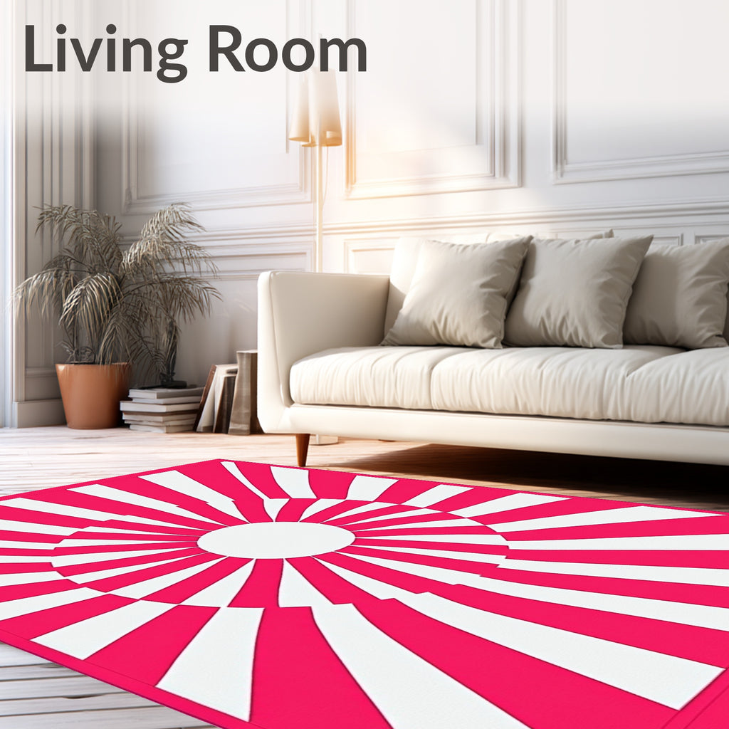 Radiant Sunburst Design With Geometric Flair Rug
