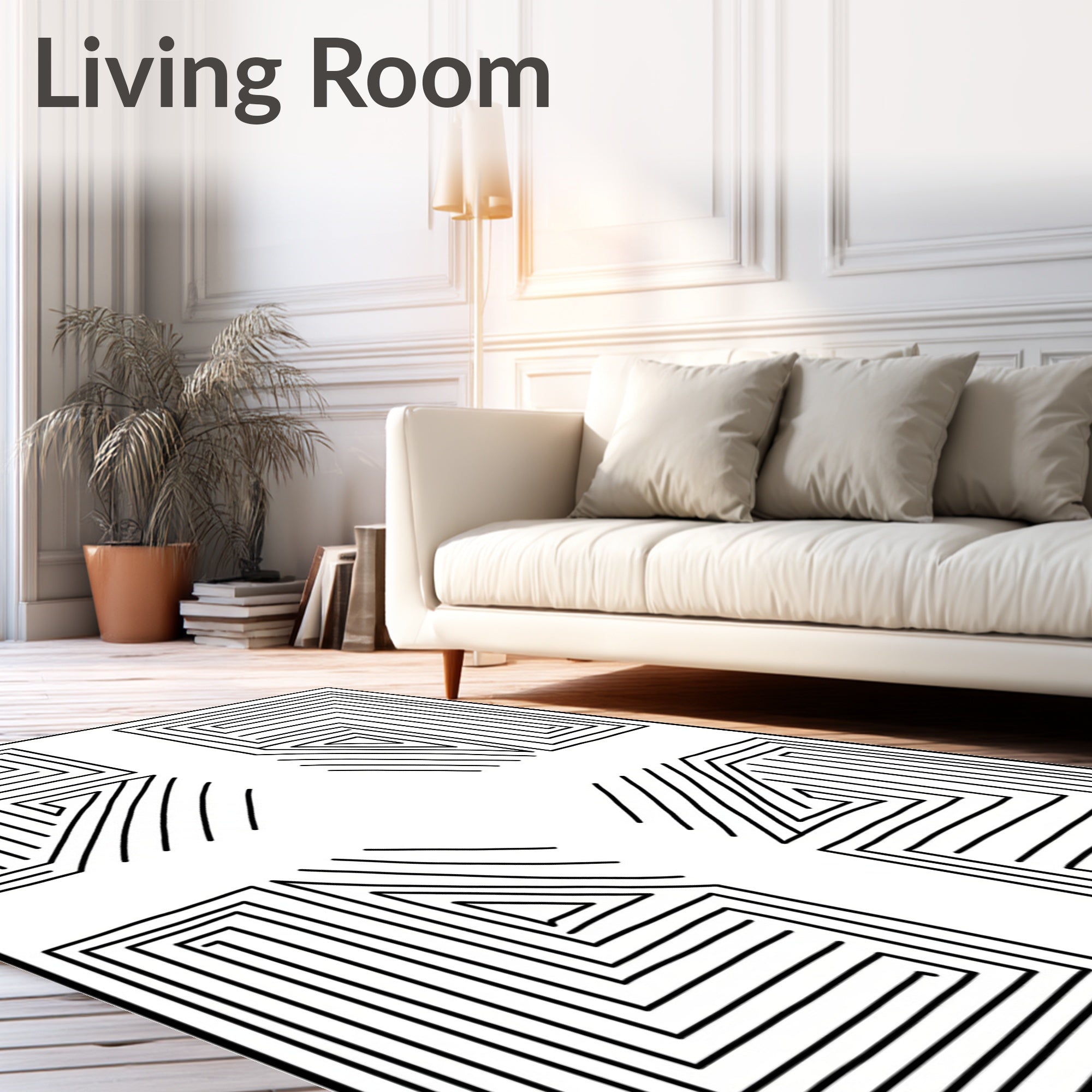 Abstract Linear Maze Design Rug