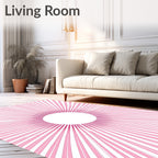 Radiant Pink Sunburst Pattern Rug