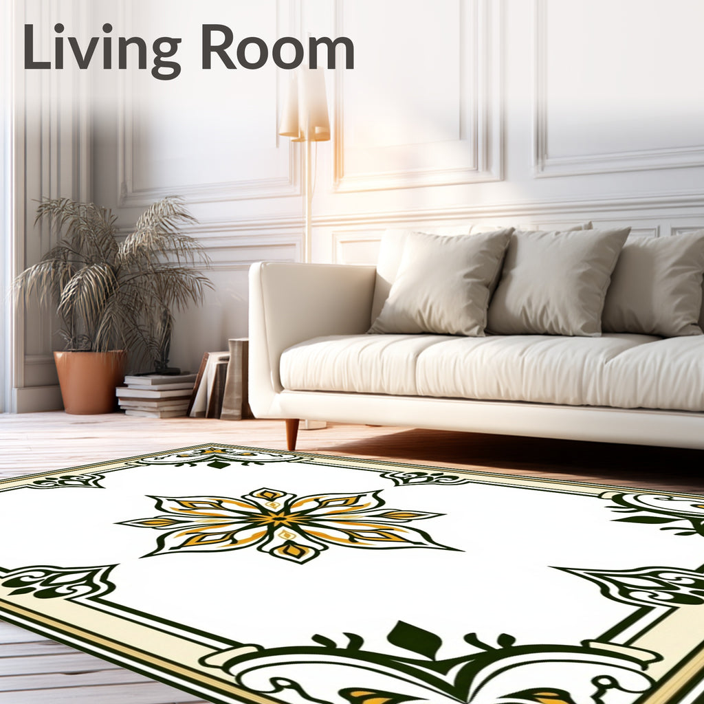 Ornate Floral Bordered Medallion Rug