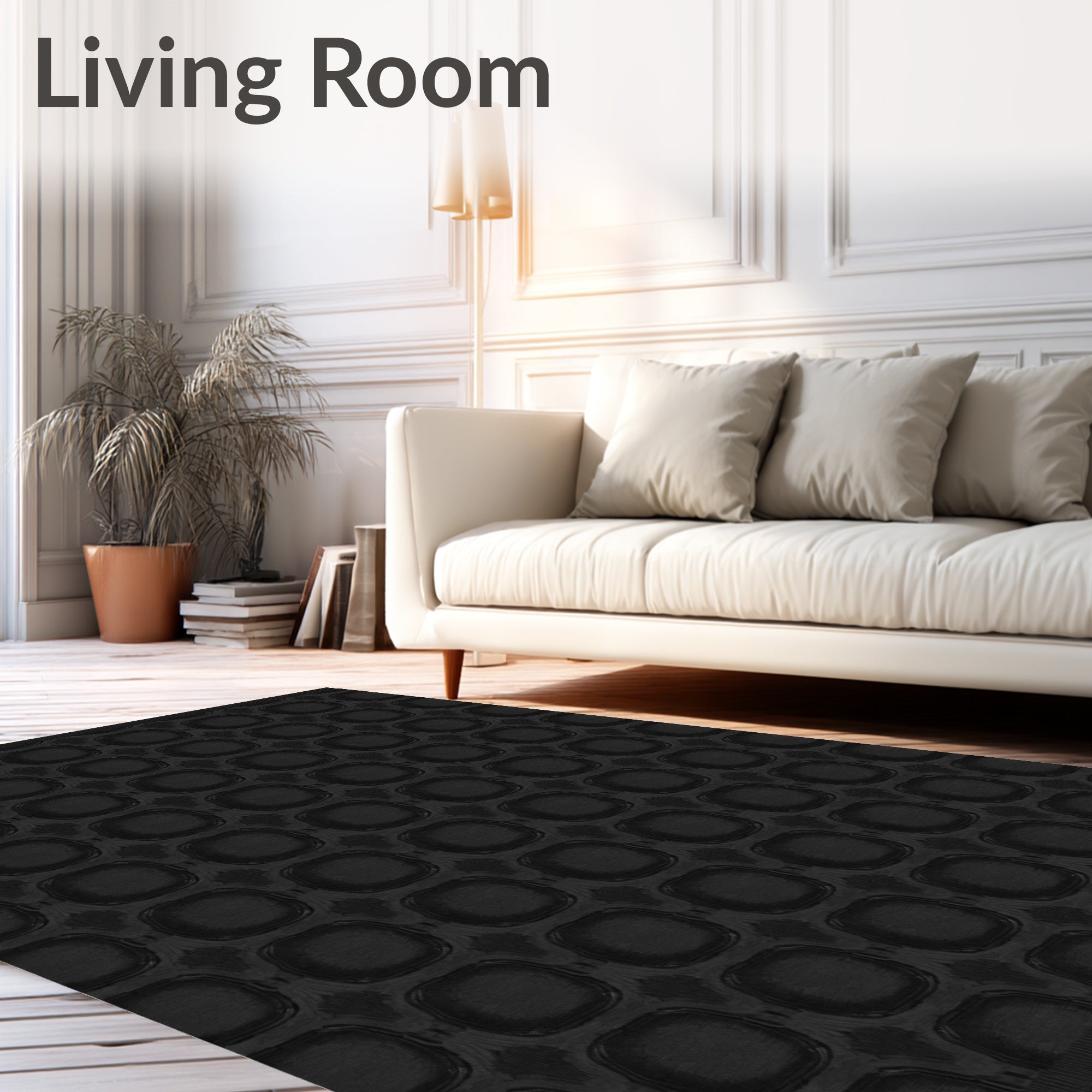 Dark Geometric Patterned Design Rug