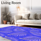 Purple Fern With Star Pattern Rug