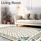 Ornate Lattice Flower Pattern Rug